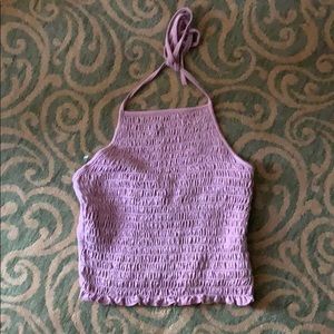 Purple Halter Crop Top